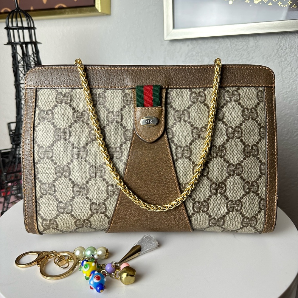 ✅Authentic GUCCI GG PVC Leather Crossbody Bag